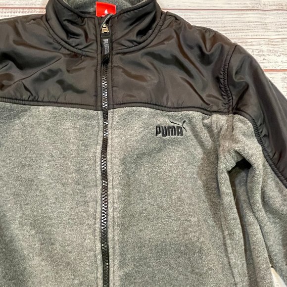 Boys Puma Fleece and Nylon Zip Front Jacket - Picture 4 of 9